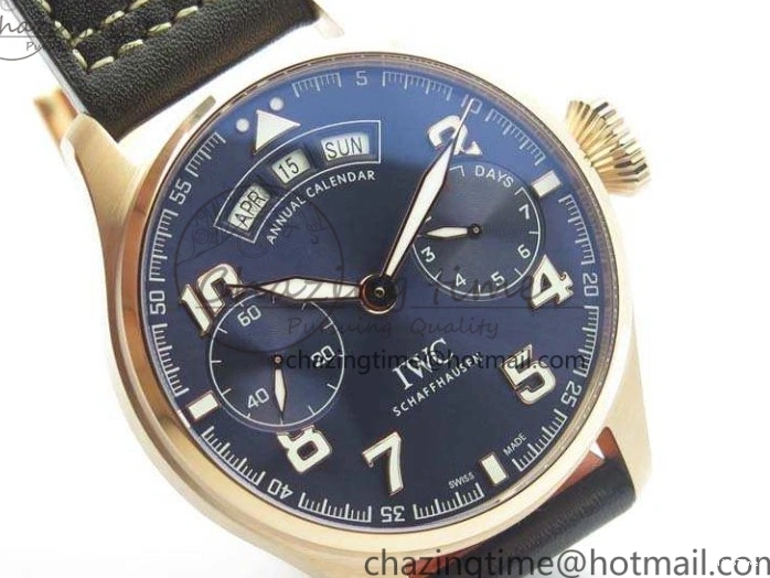 MIROTIME 1227 Big Pilot Real PR IW502701 RG YLF 1:1 Best Edition Blue Dial On Calfskin Strap A Classic 7225